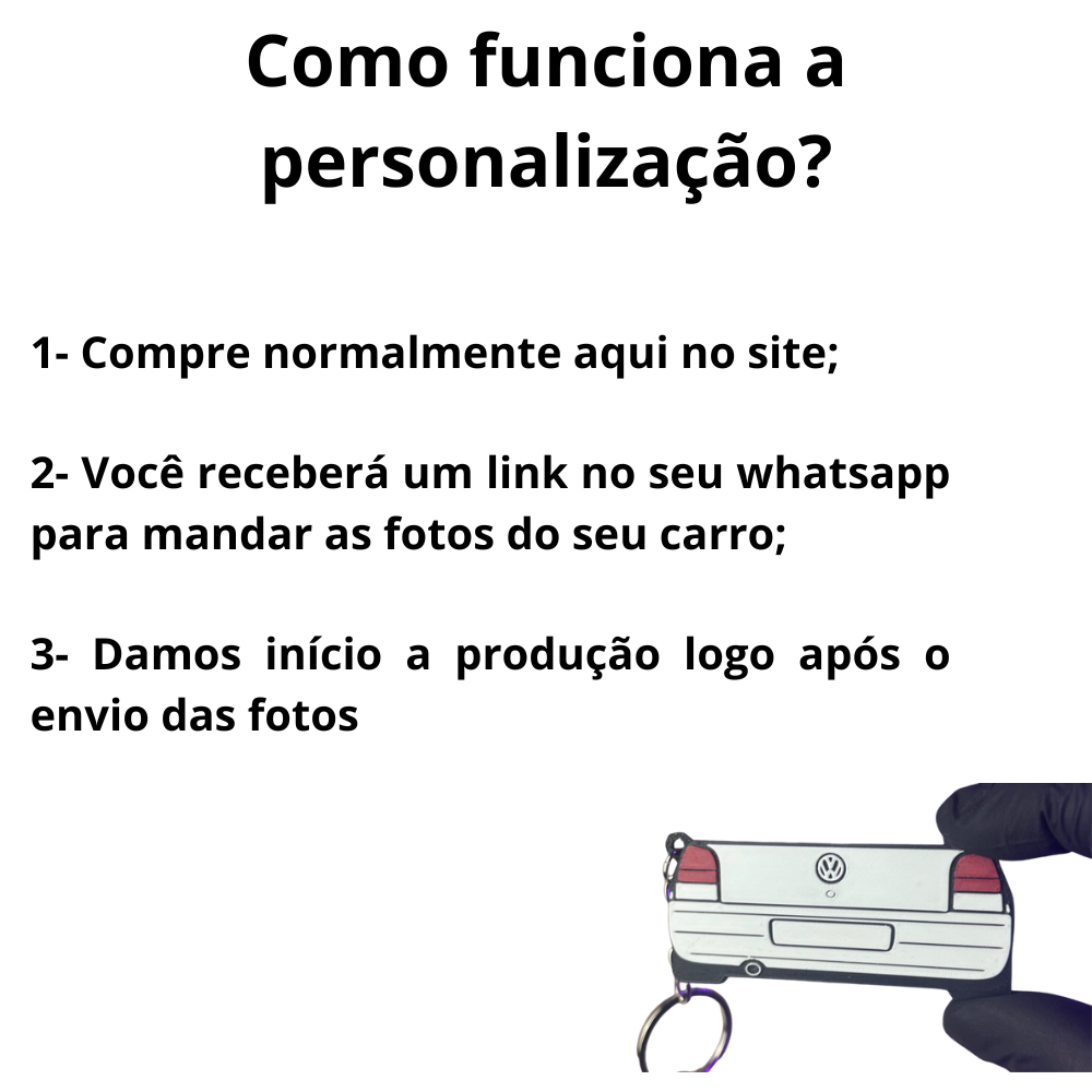 Chaveiro Personalizado com Frente + Traseira do Seu Carro com NFC | Led Line BR Parts - Led Line BR Parts