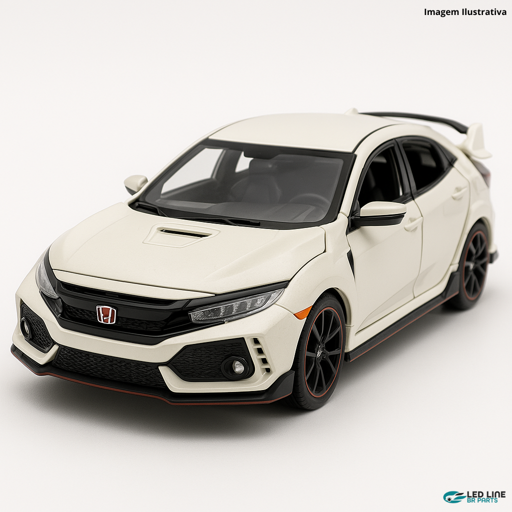 Miniatura Honda Civic Type R 1:32 - Modelo Die-Cast com Som e Luz - Led Line BR Parts