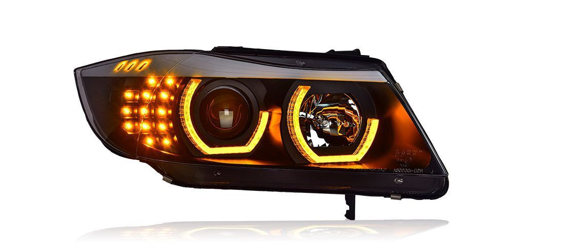 Par de conjunto de farol (COM LÂMPADA XENON) BMW Série 3 E90 (2005-2010). - Led Line BR Parts