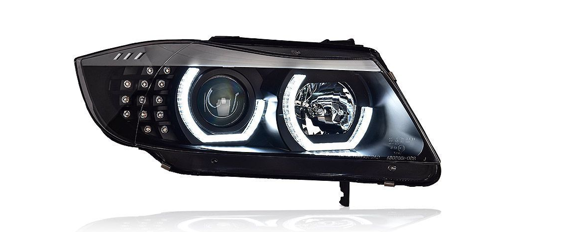 Par de conjunto de farol (COM LÂMPADA XENON) BMW Série 3 E90 (2005-2010). - Led Line BR Parts