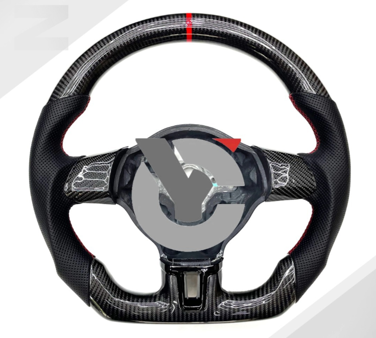 Volante em Fibra de Carbono Personalizado para Volkswagen (Golf, Polo, Santana, Jetta MK5, Sagitar, Bora, Lavida) - Led Line BR Parts