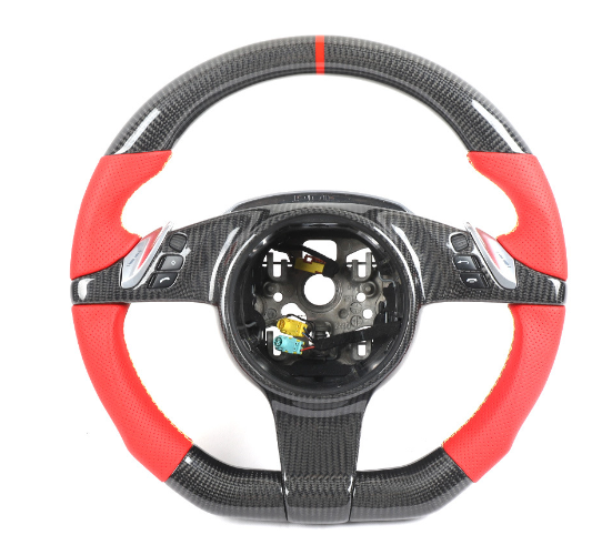 Volante de Fibra de Carbono para Porsche 911.1, 970, 958, Panamera e Cayenne - Personalizado - Led Line BR Parts
