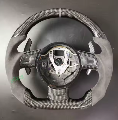 Volante Personalizado em Couro e Fibra de Carbono para Audi TT, R8, A3 8P (2008-2012) - Led Line BR Parts