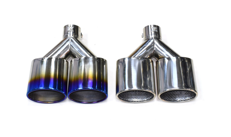 Ponteira de Escapamento Dupla de Aço Inoxidável para Veículos Universais - Led Line BR Parts