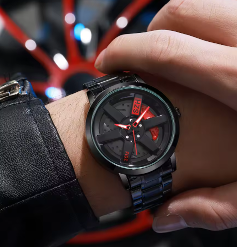 Relógio Masculino Rodas que Giram – Estilo e Exclusividade - Led Line BR Parts