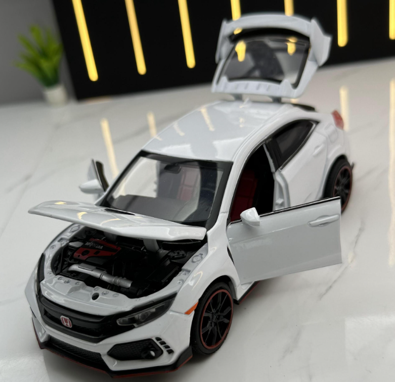 Miniatura Honda Civic Type R 1:32 - Modelo Die-Cast com Som e Luz - Led Line BR Parts