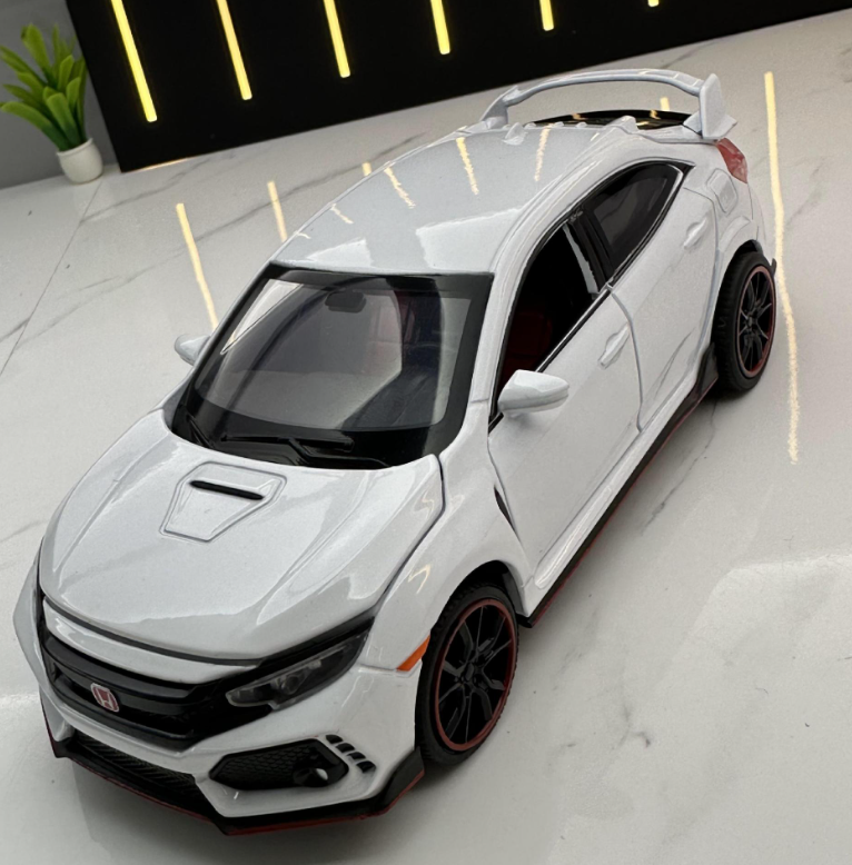 Miniatura Honda Civic Type R 1:32 - Modelo Die-Cast com Som e Luz - Led Line BR Parts