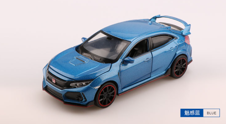 Miniatura Honda Civic Type R 1:32 - Modelo Die-Cast com Som e Luz - Led Line BR Parts